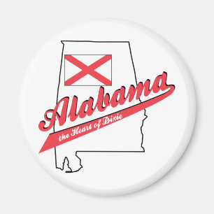 Alabama - Dixies hjärta Magnet