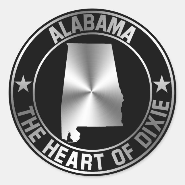 Alabama Emblem Runt Klistermärke (Framsida)