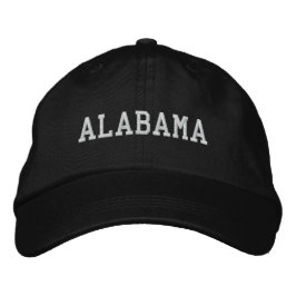 Alabama Embroized Justable Cap Black Broderad Keps