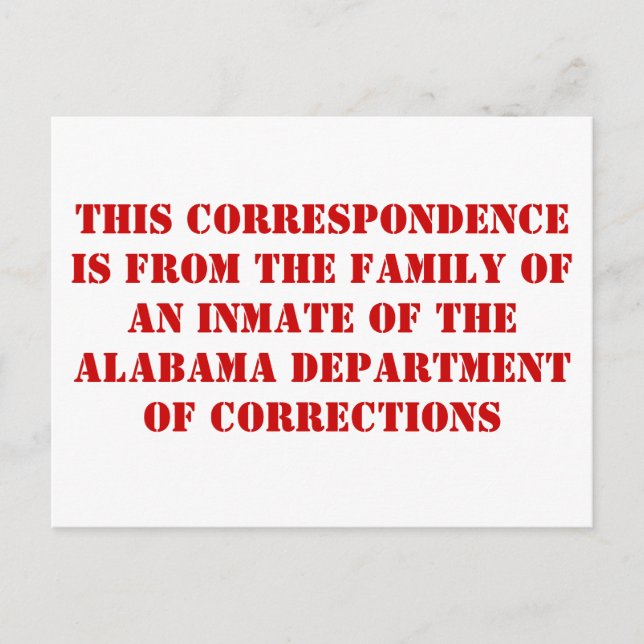 Alabama-familjen DoC Vykort (Framsida)