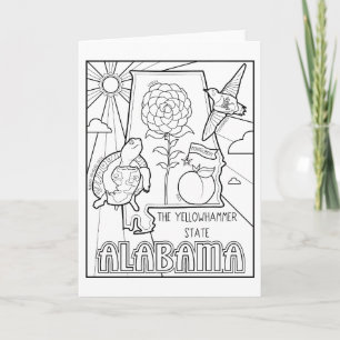 Alabama färg me collage helgkort