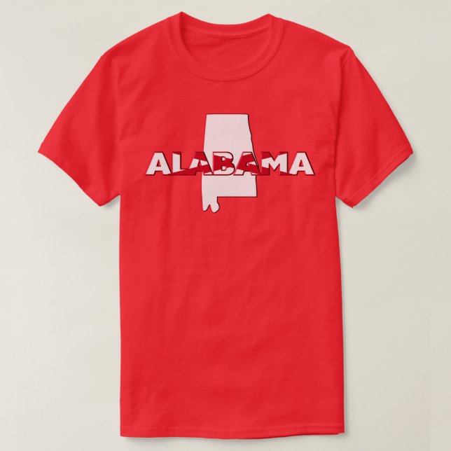 Alabama Färgad State Brev TShirt T Shirt (Design framsida)