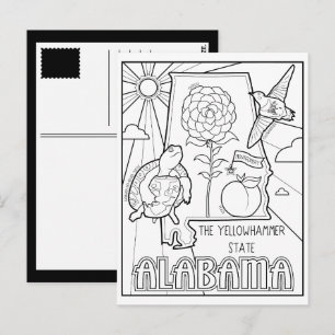 alabama färglägg collage vykort