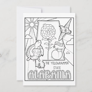 alabama färglägg mig collage inbjudningar