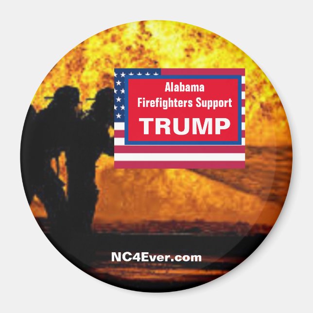 Alabama Firefighters Support TRUMP Fridge Magnet (Framsidan)