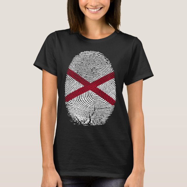 Alabama Flag Fingerprint It s in my DNA  for Alaba T Shirt (Framsida)