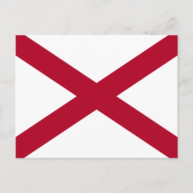 Alabama flagg postkort vykort (Framsida)