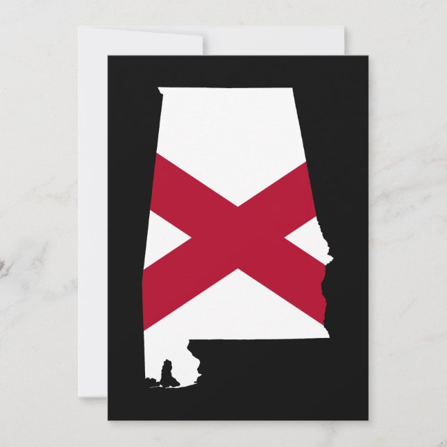 Alabama Flagga Färger Inbjudningar (Framsida)