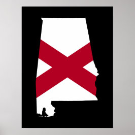 Alabama Flagga Färger Poster