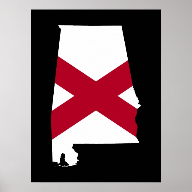 Alabama Flagga Färger Poster (Framsidan)