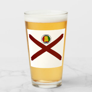 Alabama flagga-förseglat glas