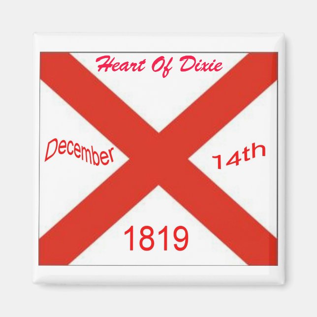 Alabama Flagga Magnet (Framsidan)