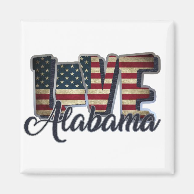 Alabama flagga magnet (Framsidan)