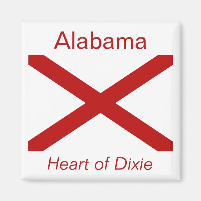 Alabama Flagga Magnet (Framsidan)