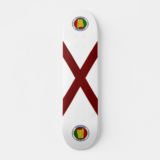 Alabama flagga mini skateboard bräda 18,5 cm (Framsida)