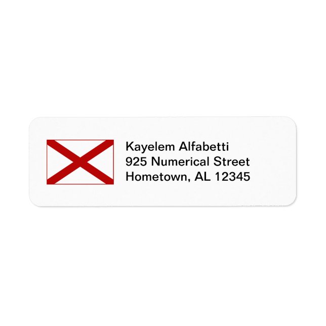 Alabama-Flagga returadressetikett Returadress Etikett (Framsidan)