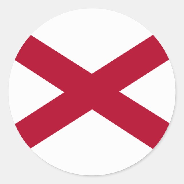 Alabama Flagga Runt Klistermärke (Framsida)