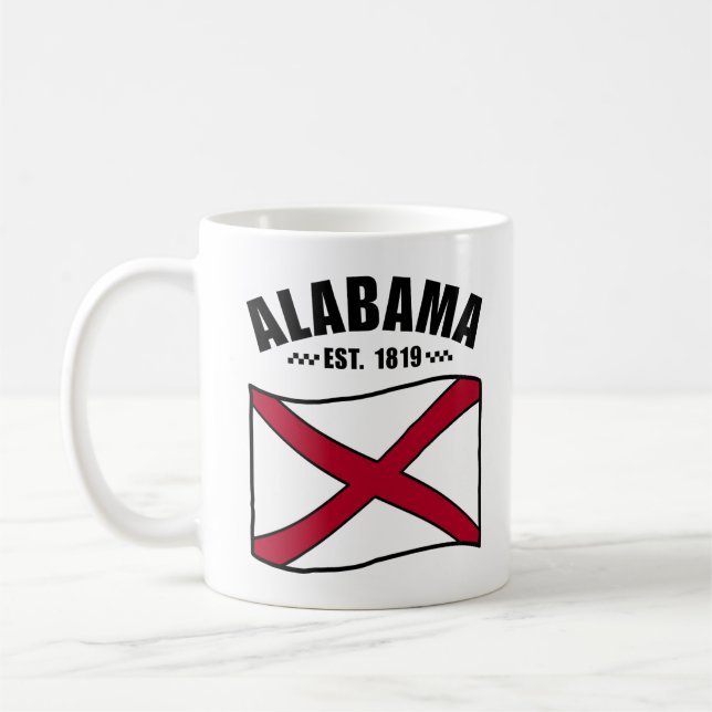 Alabama flagga USA Kaffemugg (Vänster)