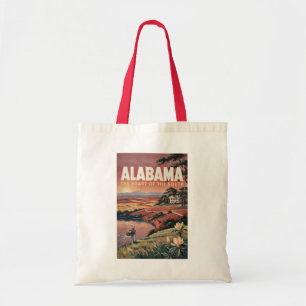 Alabama flodbåt illustration resekonst vintage tygkasse