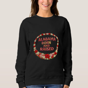 Alabama Född Och Uppvuxen Illustration T Shirt