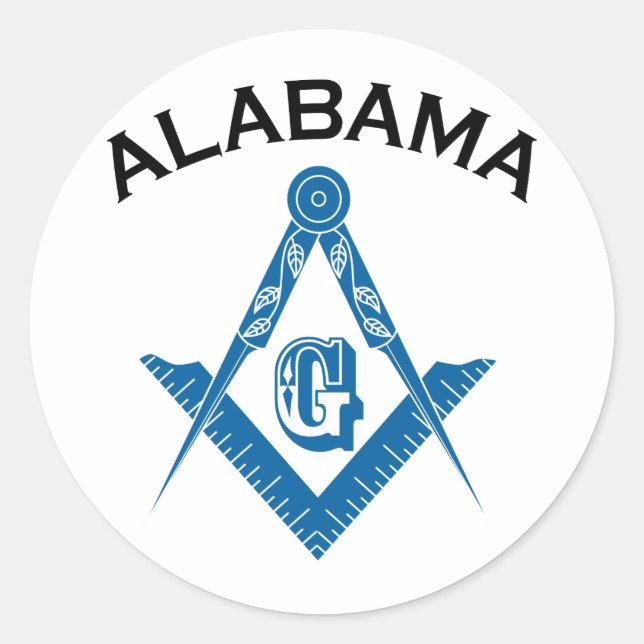 Alabama Freemason Runt Klistermärke (Framsida)