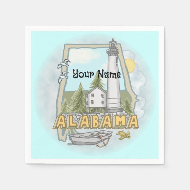 Alabama fyr  pappersservett (Framsidan)