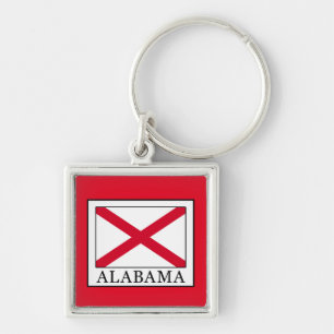 Alabama Fyrkantig Silverfärgad Nyckelring