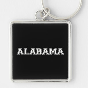 Alabama Fyrkantig Silverfärgad Nyckelring