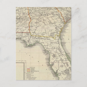 Alabama, Georgia, South Carolina och Florida Vykort
