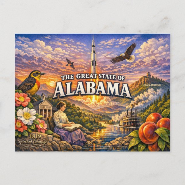 Alabama Greetings Postcard  Vykort (Framsida)