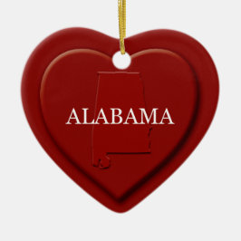 Alabama Heart Karta jul Ornament
