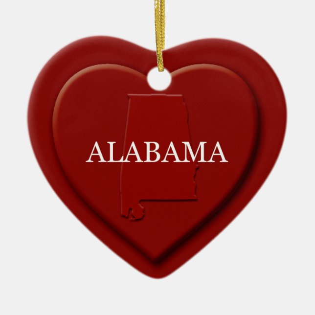 Alabama Heart Karta jul Ornament (Framsidan)