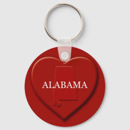 Alabama Heart Karta Keychain Nyckelring