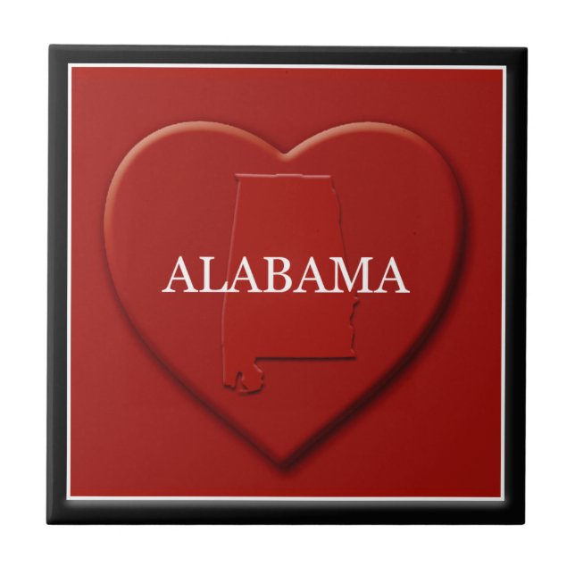 Alabama Heart Karta Tile Kakelplatta (Framsidan)