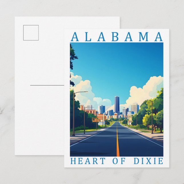 Alabama Heart of Dixie USA Travel Ställe Vykort (Fram/baksida)