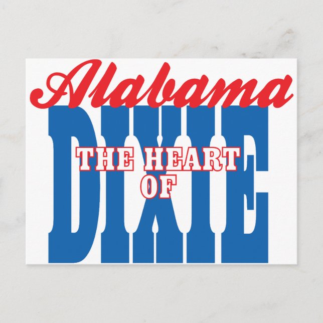 Alabama Heart of Dixie Vykort (Framsida)