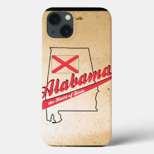 Alabama Heart of Dixie with Brown Background