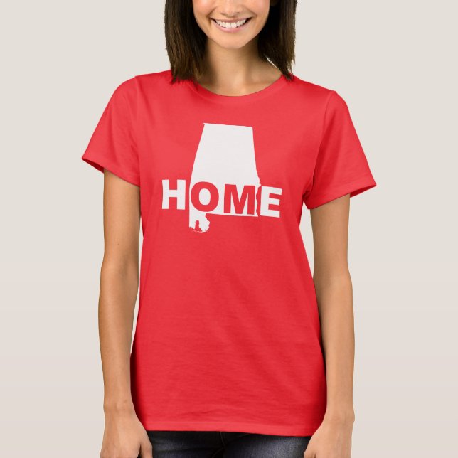 Alabama Hemifrån Bortifrån Stat T-Shirt Tees (Framsida)