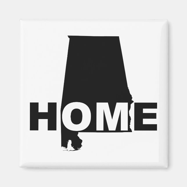 Alabama Hemma Borta Från Stat Frysmagnet Magnet (Framsidan)