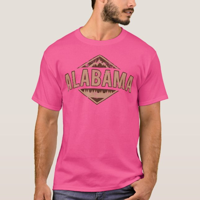 Alabama Hiking Camping Hike Distr T Shirt (Framsida)