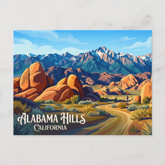 Alabama Hills Kalifornien Vykort (Framsida)