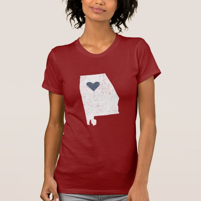 Alabama hjärtaskjorta (vit) - anpassade! t-shirt (Framsida)