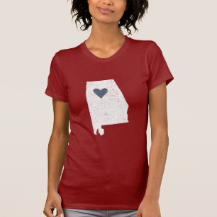 Alabama hjärtaskjorta (vit) - anpassade! t-shirt