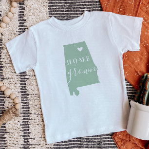 Alabama Home Grown Redigerbar Färg-stat Karta T Shirt