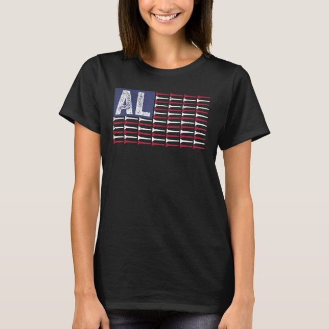 Alabama Home State Al American Flagga Patriotic Go T Shirt (Framsida)