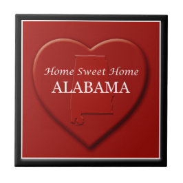 Alabama Home Sweet Home Heart Karta Tile Kakelplatta