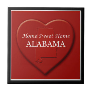 Alabama Home Sweet Home Heart-plattan, Karta Kakelplatta