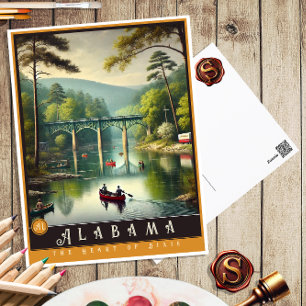 Alabama Hyper-Realistic State-vykort Vykort