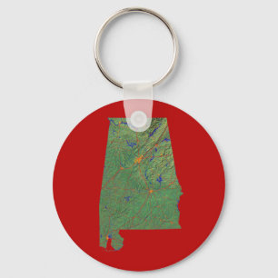Alabama Karta Keychain Nyckelring