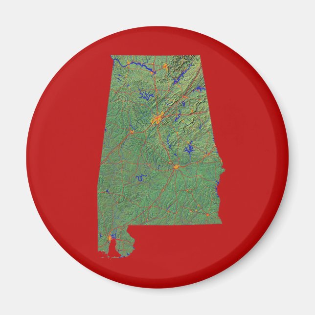 Alabama Karta Magnet (Framsidan)